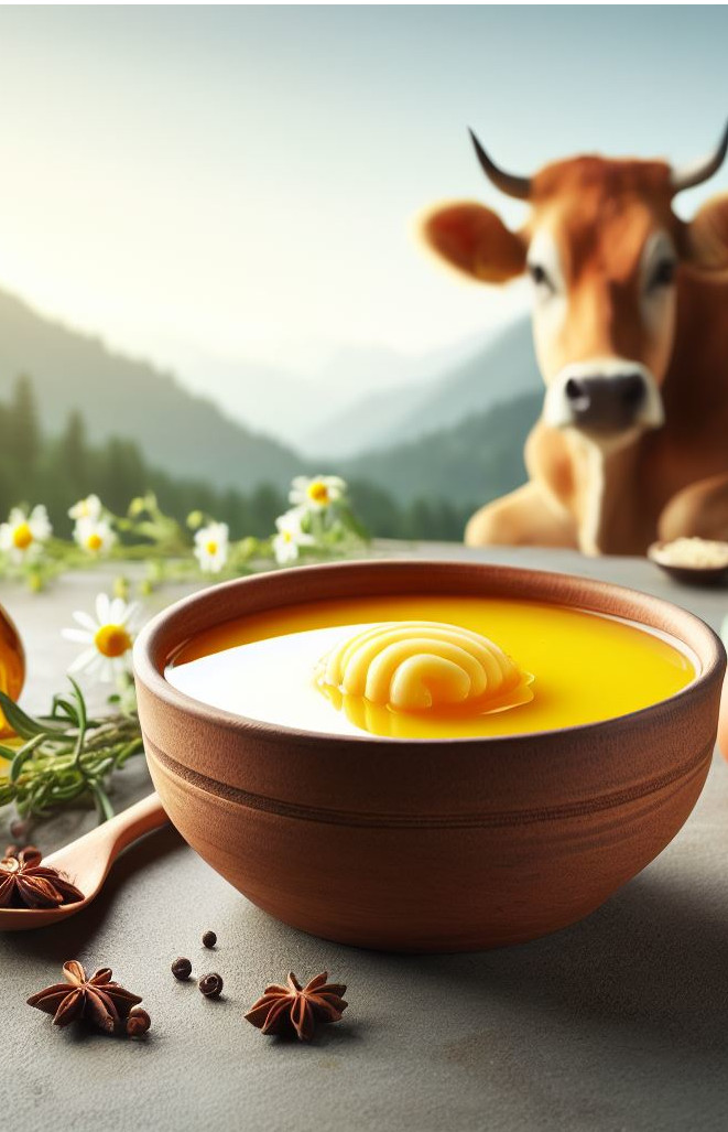 Interesting artisic rendering of pure cow ghee by Kannukutty